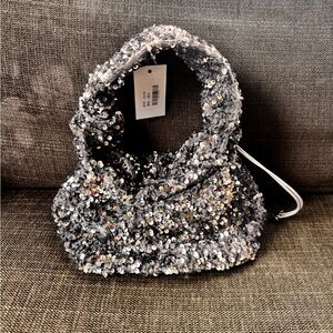 Sequin Silver Bag